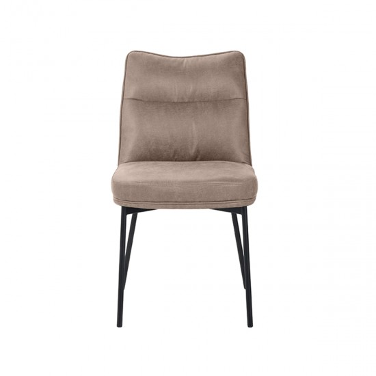 LABEL51 Eetkamerstoel Lennon - Taupe - Micro Suede.