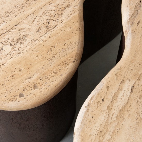 LABEL 51 Salontafel Davi Espresso Travertin 50 cm.