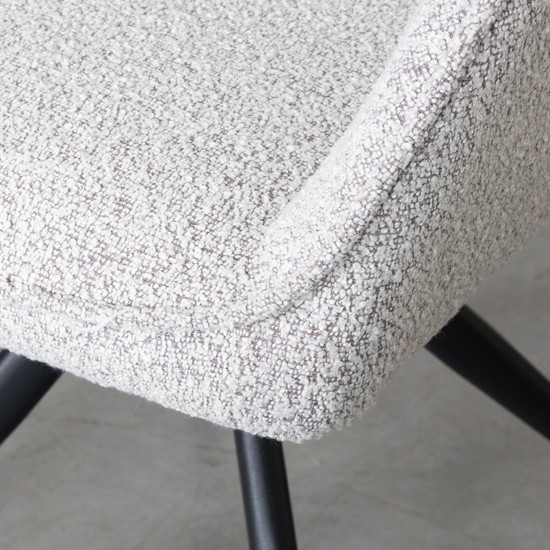 LABEL 51 Eetkamerstoel Finley Wit Boucle.