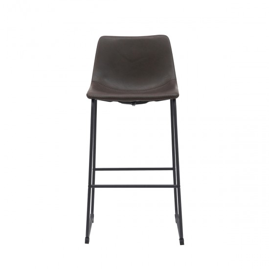 LABEL51 Barkruk Risto - Donkerbruin - PU-Leder - Zithoogte 75.