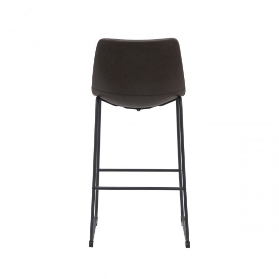 LABEL 51 Barkruk Risto Donkerbruin PU-Leder Zithoogte 75.