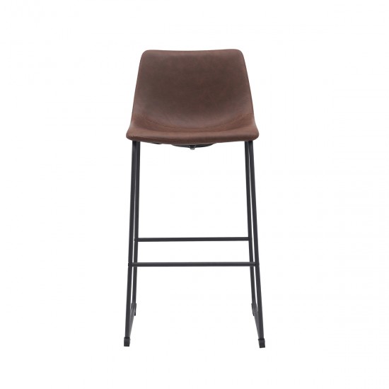 LABEL51 Barkruk Risto - Bruin - PU-Leder - Zithoogte 75.