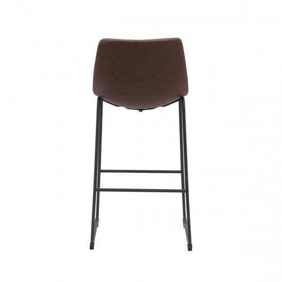 LABEL 51 Barkruk Risto Bruin PU-Leder Zithoogte 75.