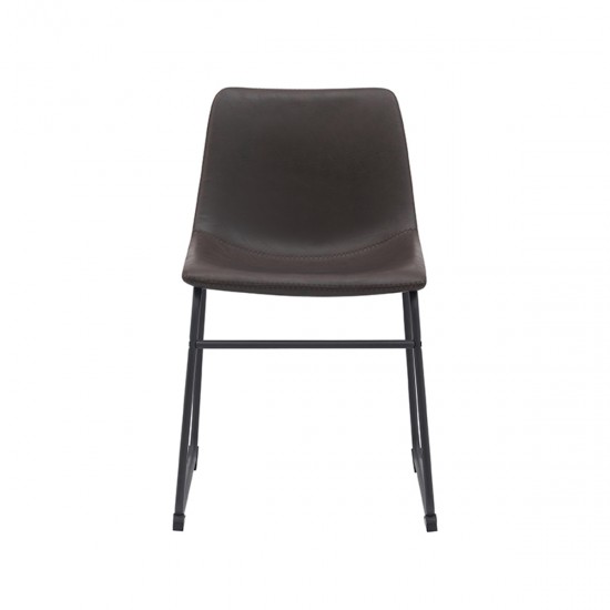 LABEL51 Eetkamerstoel Risto - Donkerbruin - PU-Leder.