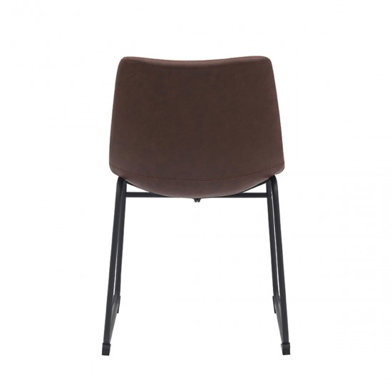 LABEL 51 Eetkamerstoel Risto Bruin PU-Leder.