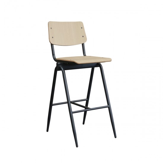 LABEL 51 Barkruk Solid Naturel Hout Zithoogte 75.