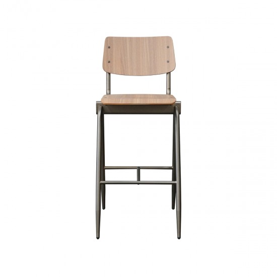 LABEL51 Barkruk Solid - Bruin - Hout - Zithoogte 75.