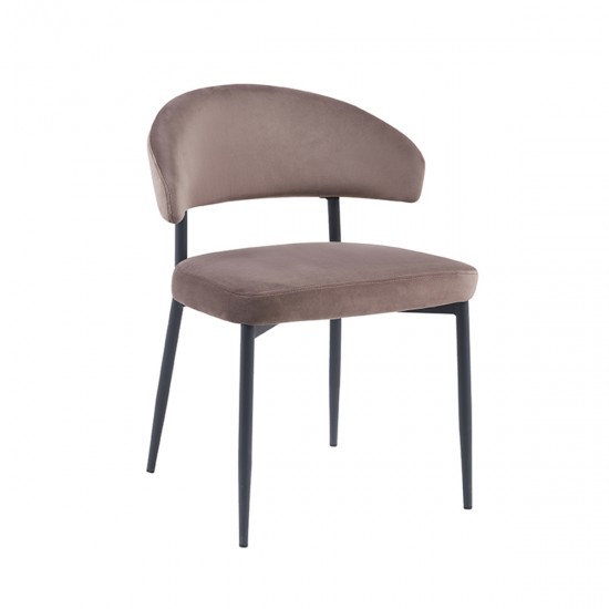 LABEL 51 Eetkamerstoel Bliss Taupe Fluweel.