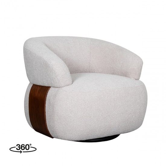 LABEL51 Fauteuil Valenza - Naturel - Boucle - Walnoot Eiken.