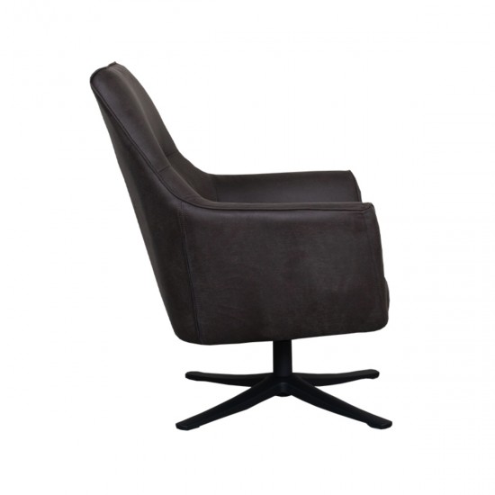 LABEL 51 Fauteuil Tod Antraciet Micro Suede.