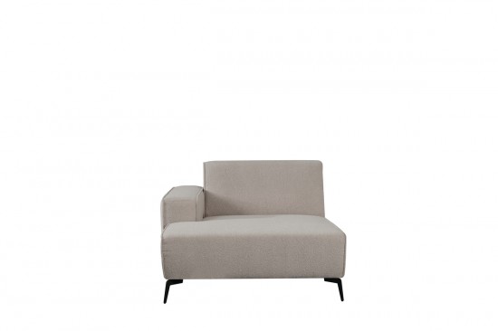 LABEL51 Bank Nero - Naturel - Boucle - Longchair Arm Links Voorstaand.