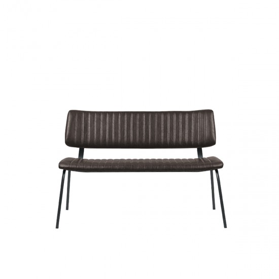 LABEL51 Eetkamerbank Gusto - Donkerbruin - PU-Leder - 120 cm.
