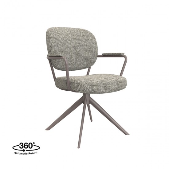 LABEL 51 Eetkamerstoel Basel Truffel grijs Boucle.