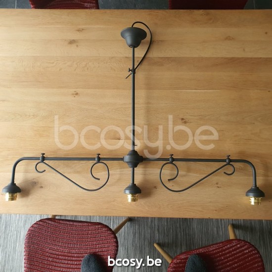 Marckdael pendel Billiardo-Biliardo Marckdael 0191-3F-SHA-MN Billiardo marron kastanjebruin pendel H min 70 max 110cm VVD VDV Verlichting va.