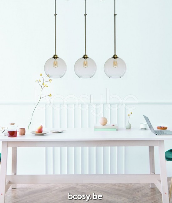 Marckdael pendel Malibu Marckdael 0662-3F-A-OTT 0662-3F-A-OTTONE-GLOBE-TOPAZ-GR 0662-3F-A-OTTONE Vintage ottone-messing 120x4cm profiel pend.