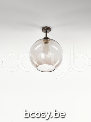 Marckdael Plafondlamp Malibu Marckdael 0665-PL1-OTT 0665-PL1-OTTONE-GLOBE-TOPAZ-GR 0665-PL1-OTT-LARGE Vintage ottone-messing Plafondlamp H 1.