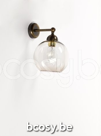 Marckdael wandlamp Malibu Marckdael 0668-A1-RO-OTT 0668-A1-RO-OTTONE-GLOBE-TOPAZ-KL 0668-A1-OTT-RO Vintage ottone-messing wandlamp H 13cm VV.