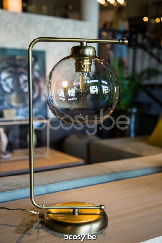 Marckdael tafellamp Malibu Marckdael 0682-L1-OTT 0682-L1-DB-GLOBE-TOPAZ-KL 0682-L1-OTT-GLOBE-TOPAZ-KL Tablelamps ottone-messing tafellamp H .