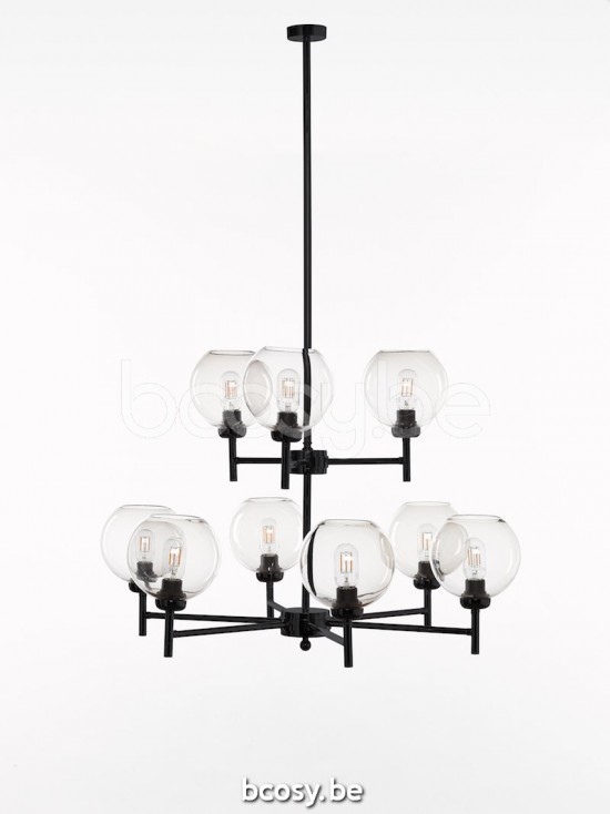 Marckdael luchter Malibu Marckdael 0790-6+3-NE 0790-63-NE-GLOBE-TOPAZ-KL 0790-63-NE-GLOBE-SMALL-TOPAZ Vintage zwart luchter H 125cm VVD VDV .