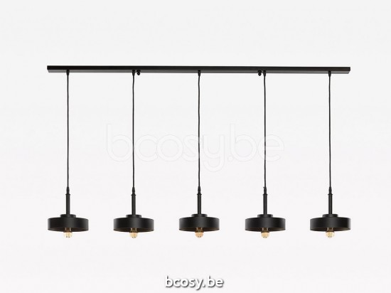 Marckdael pendel Oslo Marckdael 0960-150-T5-D200-BG Contemporal zwart-goud 150x4cm profiel pendel H max 115cm VVD VDV Verlichting van Dijck .