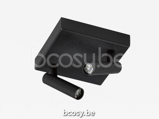 Marckdael indoor opbouwspots Tel-Aviv Marckdael 1407-PL2-SQ-LED-NE Contemporal Spots zwart indoor opbouwspots H max 15cm VVD VDV Verlichting.