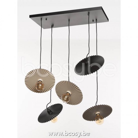 Marckdael pendel Riga Marckdael 2306-PL5-D320-NE-CALA Contemporal zwart-cala pendel H max 95cm VVD VDV Verlichting van Dijck Dyck Markdaal.