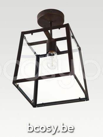 Marckdael Plafondlamp Quadro Marckdael 3111-PL1-MEDIUM-RU 3111-PL-MED-RU Country-Living roest marron kastanjebruin Plafondlamp H 38cm VVD VD.