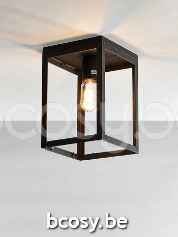 Marckdael Plafondlamp Quadro Marckdael 3366-P1-RU Country-Living roest marron kastanjebruin Plafondlamp H 26cm VVD VDV Verlichting van Dijck.