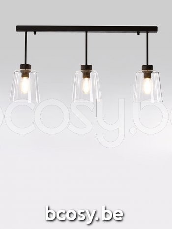 Marckdael Plafondlamp New-York Marckdael 3402-T3-RU 3402-T3-RU-CONO-CLEAR-KL Vintage roest marron kastanjebruin 70x5cm profiel Plafondlamp H.