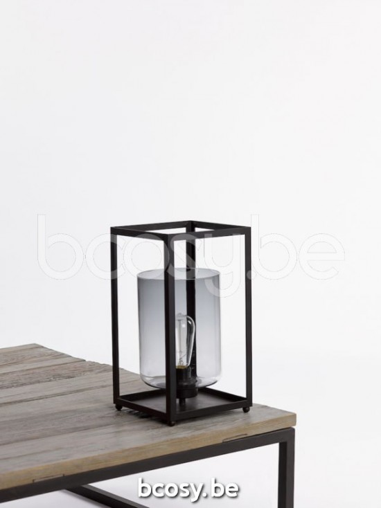 Marckdael tafellamp Rettangolo Marckdael 3408-L1-RU 3408-L1-RU-CYL-FUME-GR Country-Living roest marron kastanjebruin tafellamp H 40cm VVD VD.