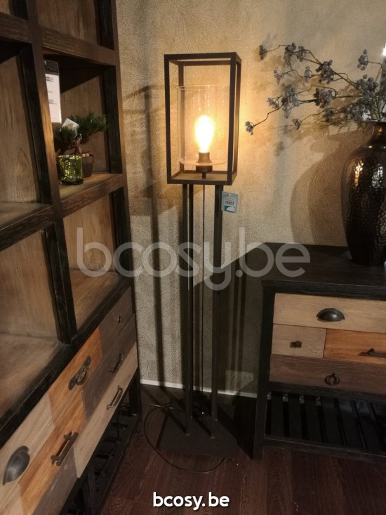 Marckdael VVD rettangolo 3408-LG1-RU-CYL-CLEAR-GR roest marron kastanjebruin vloerlamp VVD VDV Verlichting van Dijck Dyck Markdaal.