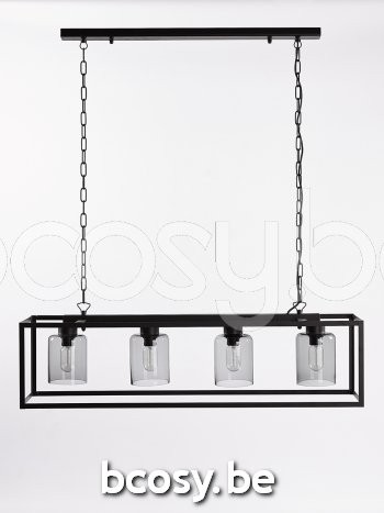 Marckdael pendel Rettangolo Marckdael 3408-T4-RU 3408-T4-RU-CYL-FUME-KL Country-Living roest marron kastanjebruin 75x5cm profiel pendel H 25.