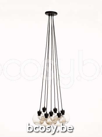 Marckdael pendel Nantucket Marckdael 3409-S7-RU 3409-S7-RU-GLOBE-TOPAZ-KL Vintage roest marron kastanjebruin pendel H min 9 max 120cm VVD VD.