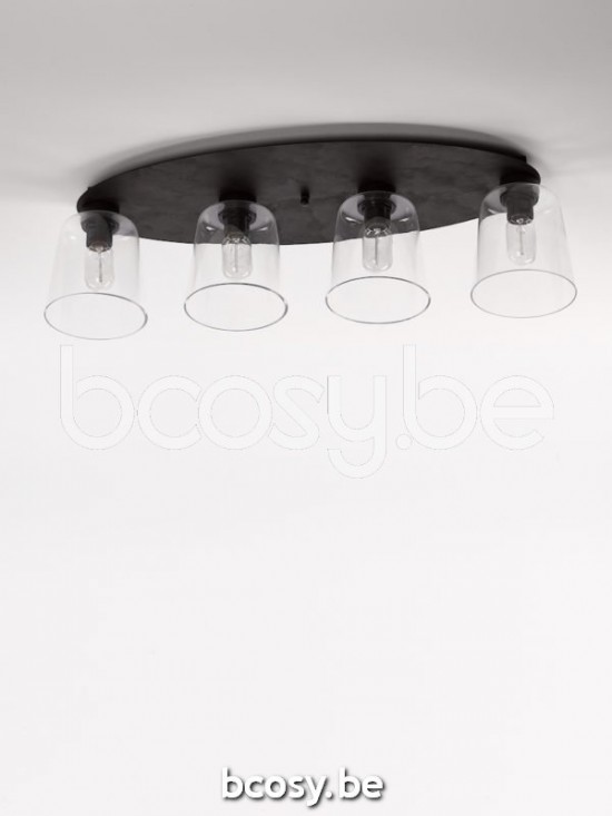 Marckdael Plafondlamp Santa-Monica Marckdael 3410-PL4-OV-RU 3410-PL4-OV-RU-CONO-CLEAR-KL Vintage roest marron kastanjebruin Plafondlamp H 7c.