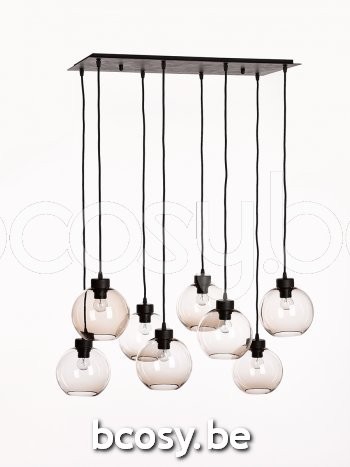 Marckdael pendel Santa-Monica Marckdael 3425-S8-RECT-RU 3425-S8-RECT-RU-GLOBE-TOPAZ-KL Vintage roest marron kastanjebruin pendel H min 6 max.