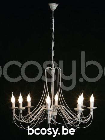 Marckdael luchter Astrid Marckdael 604-8-AV NE 604-8-AV-NE Chandeliers avorio nero-ivoor zwart luchter H 60cm VVD VDV Verlichting van Dijck .