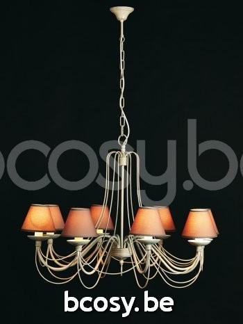 Marckdael luchter Astrid Marckdael 604-8 AV ORO 604-8-AV-ORO-COTTON-1682 604-8-AV-ORO-KLEM14-COTTON1682 Chandeliers avorio oro-ivoor goud lu.