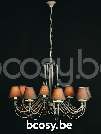 Marckdael luchter Astrid Marckdael 604-8-GR 604-8-GR-COTTON-1683 604-8-GR-KLEM14-COTTON-1683 Chandeliers grijs luchter H 60cm VVD VDV Verlic.