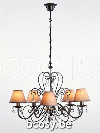 Marckdael luchter Pisa Marckdael 655-5-RU 655-5-RU-COTTON-1682 655-5-RU-KLEM14-COTTON1682 Chandeliers roest marron kastanjebruin luchter H 5.