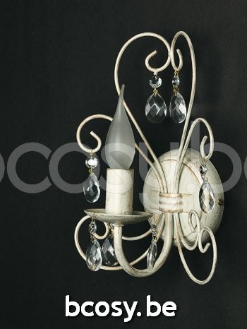 Marckdael wandlamp Pisa Marckdael 655-A1-AV ORO 655-A1-AV-ORO Chandeliers avorio oro-ivoor goud wandlamp H 30cm VVD VDV Verlichting van Dijc.