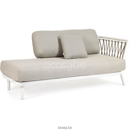 Diphano Diamond Modular double siège d'extrémité coin gauche ensemble de coussins inclus Cadre Aluminium blanc Tissu Combo Tw.