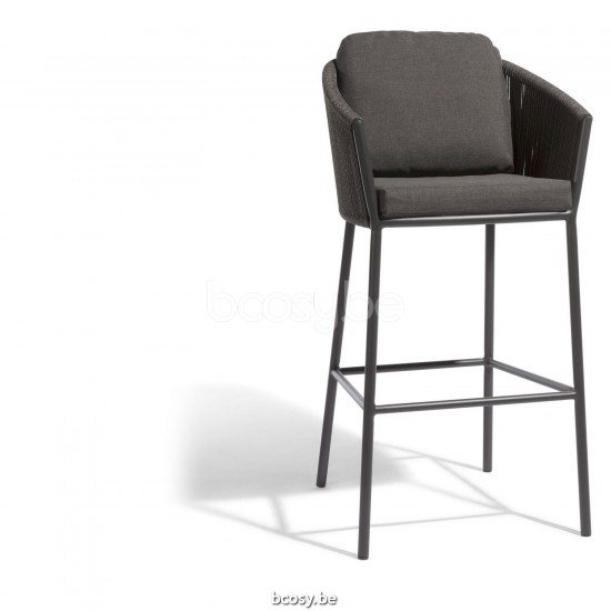 Diphano Omer barstool 77,5h Aluminium Lava Frame Rope Graphite 5mm.