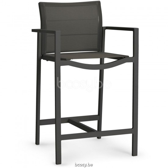 Diphano Alexa Tabouret de bar empilable 62h Cadre Aluminium Lava Tissu Couche unique Batyline Cafe.