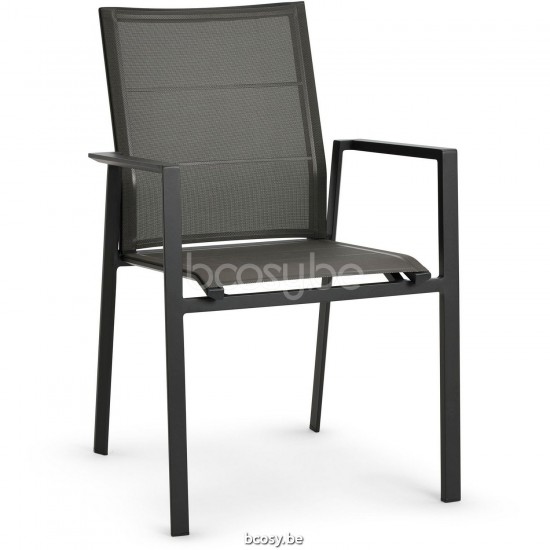 Diphano Selecta Stapelbarer Gartenstuhl Aluminium Lava Gestell Stoff Einschichtige Batyline Cafe.