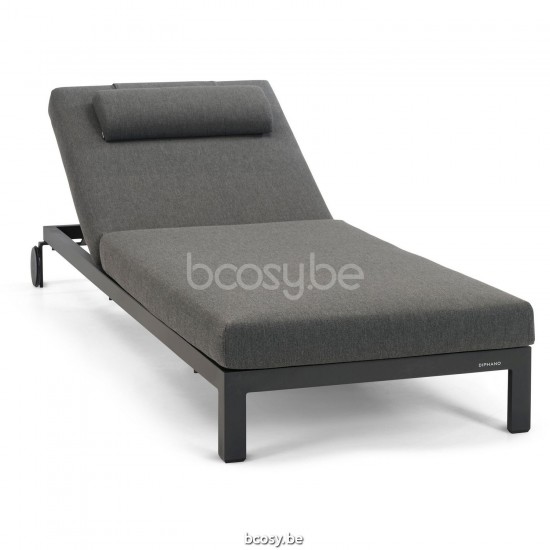 Diphano Cubic Chaise longue empilable à roulettes Cadre Aluminium Lava.