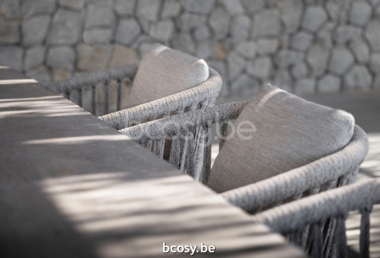  Jardinico LEGNA Rechteckiger Gartentisch Aussentisch 320x100 Sable Teakholz Ceramic Bianco.