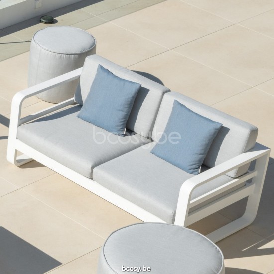 Jati Kebon Reno Sofa 2-Seat Alu White Mat.