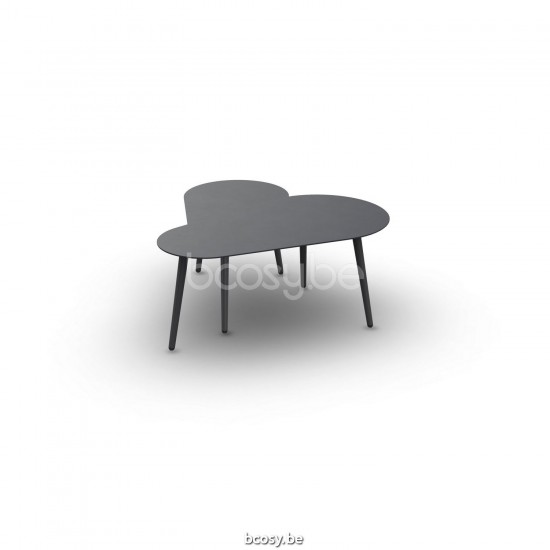 Jati Kebon Amazone Side Table Set Alu Charcoal Mat 98X56/78X44.