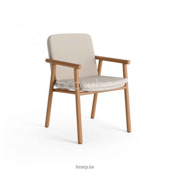 Jati Kebon Benoa Arm Chair Teak Full Weaving Linnen.