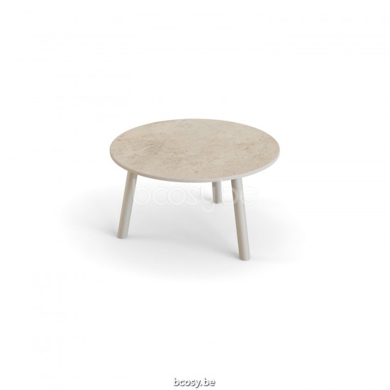 Jati Kebon Ronda Table basse de jardin Couleur sable Dessus de table Céramique Chianca 12mm.